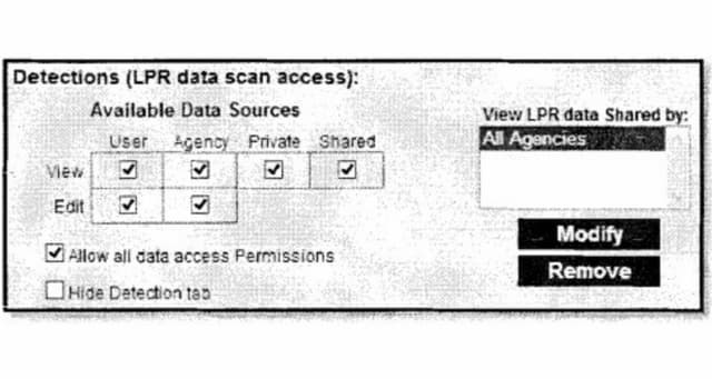 a screenshot of software used by law enforcement to view license plate data